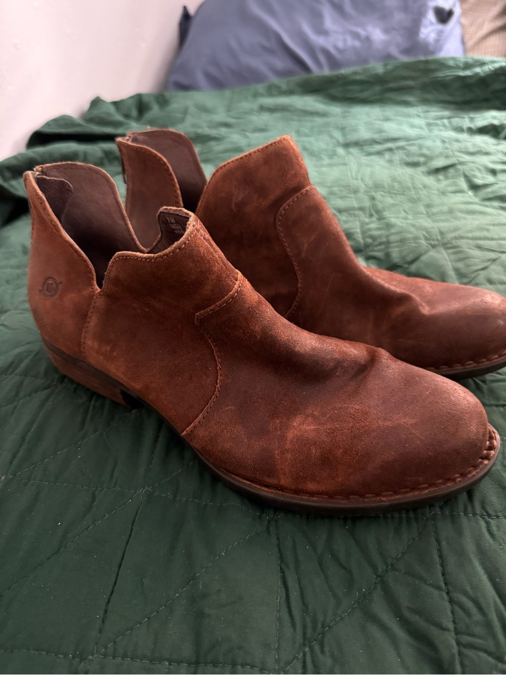 BORN Brown genuine leather women's Ankle Boots - Classic Slip-On Chelsea Style